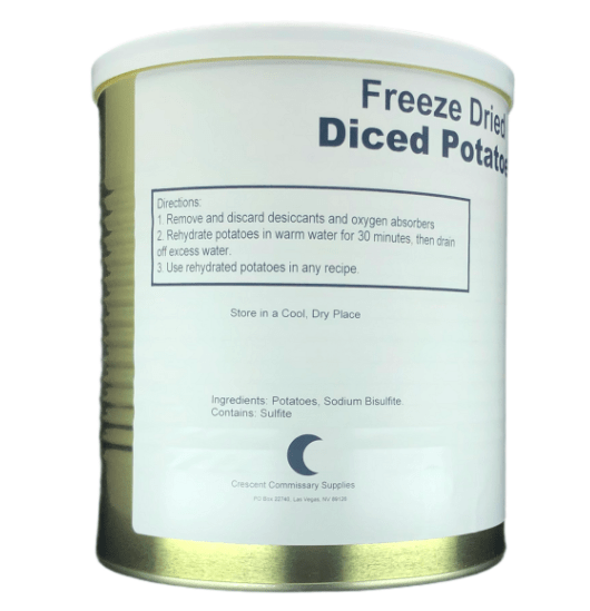 Military Surplus Freeze Dried Diced Potatoes case