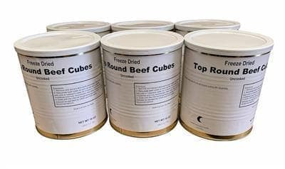Freeze Dried Top Round Beef Cubes Cases