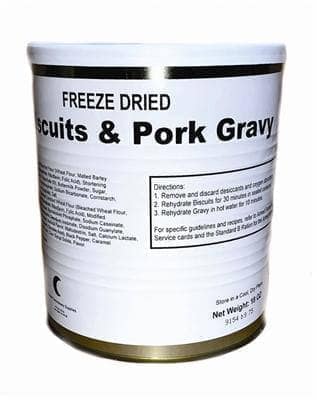 Military Surplus Freeze Dried Biscuits and Gravy- Single can