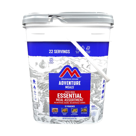 Mountain House Essential Bucket | Freeze Dried Backpacking & Camping Food 