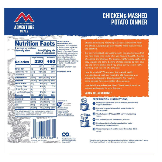Chicken and Mountain House Mashed Potato Dinner - Pouch (6/case) Ingredients