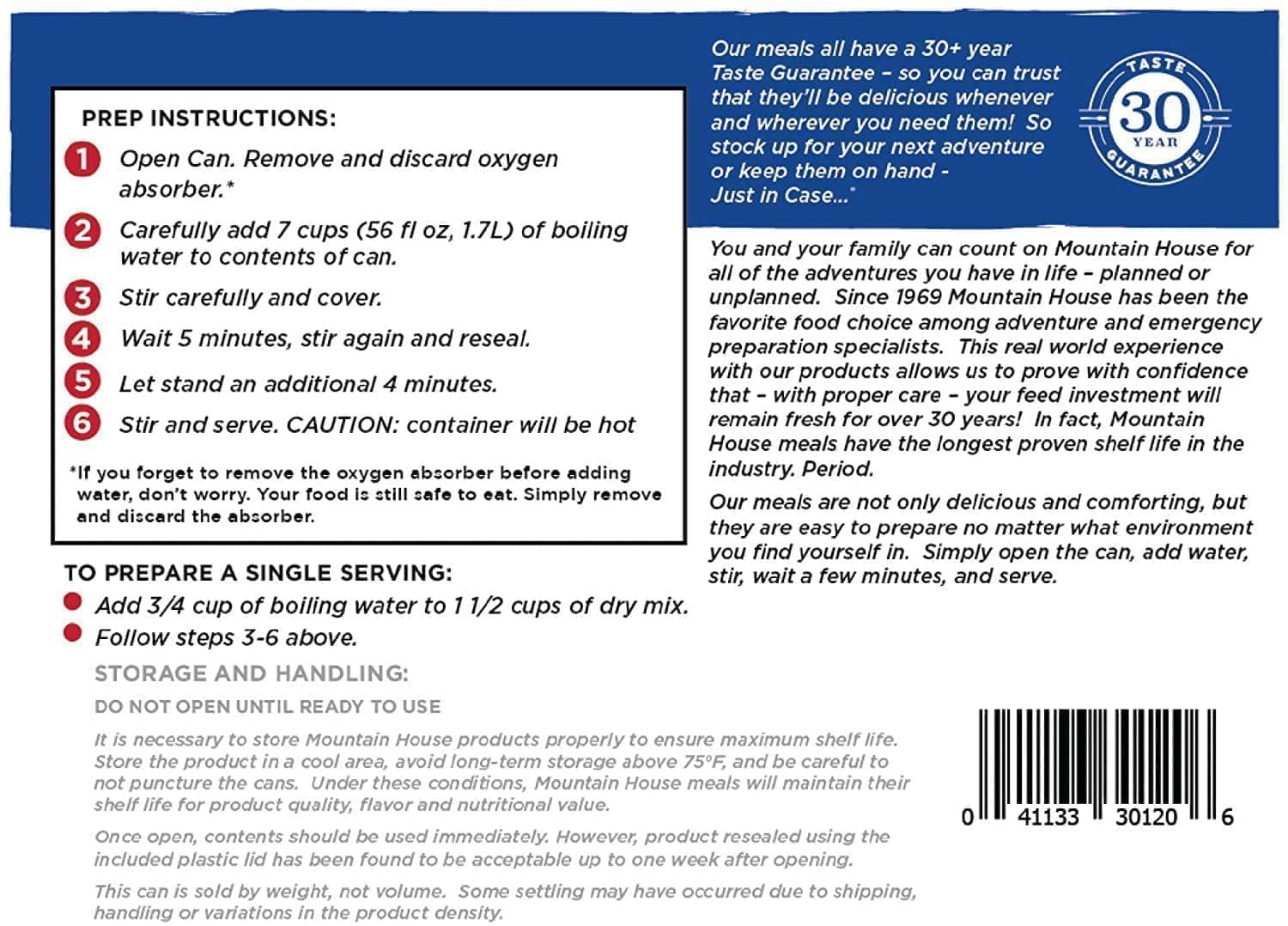 Mountain House Spaghetti with Meat Sauce #10 Can Freeze Dried Food - 6 Cans Per Case