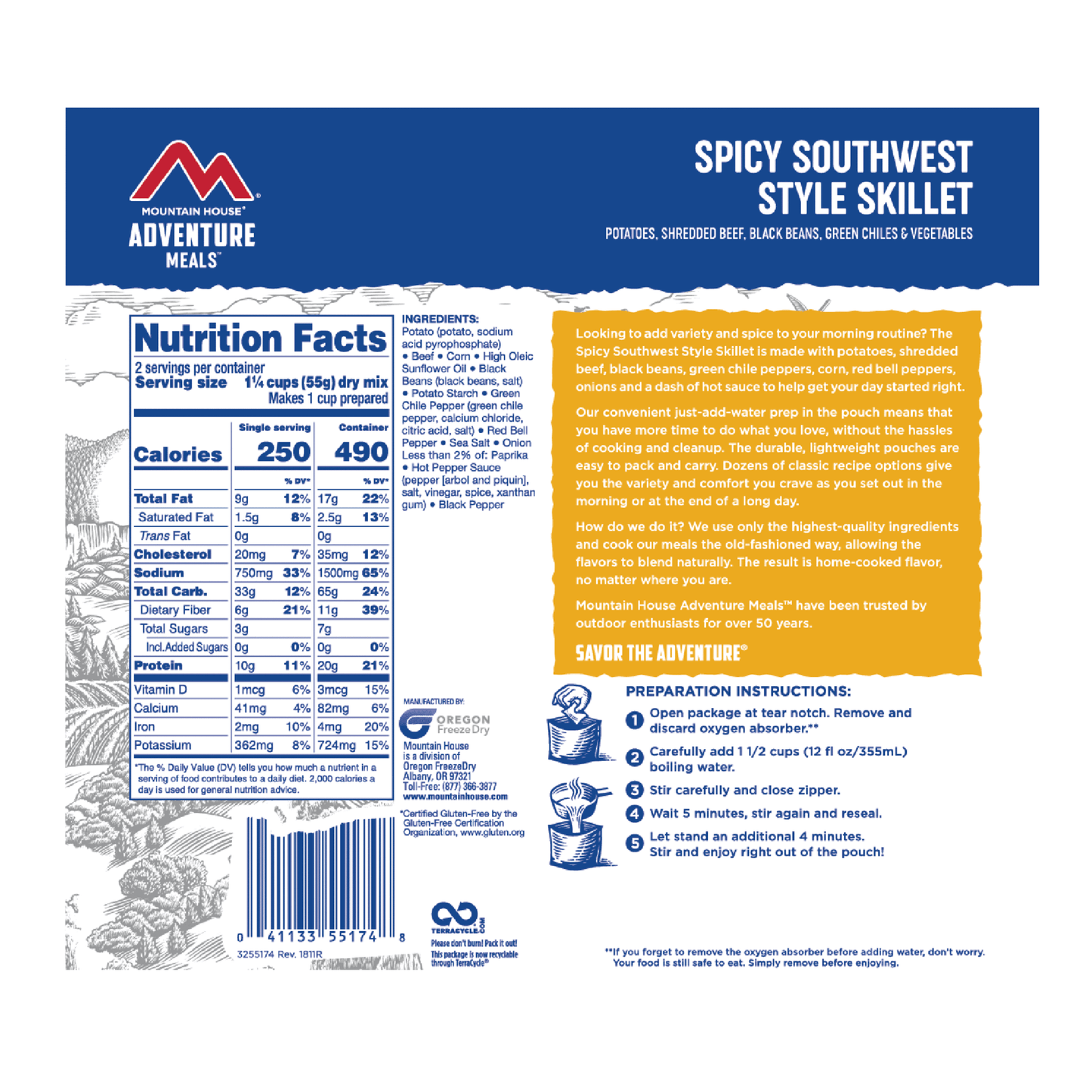 Spicy Southwest Style Skillet- Pouches (6/case)