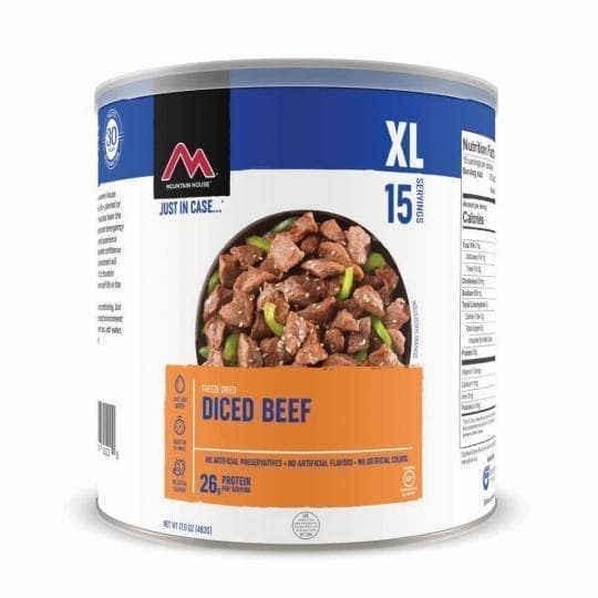 Mountain House Diced Beef #10 Can Freeze Dried Food - 6 Cans Per Case NEW!