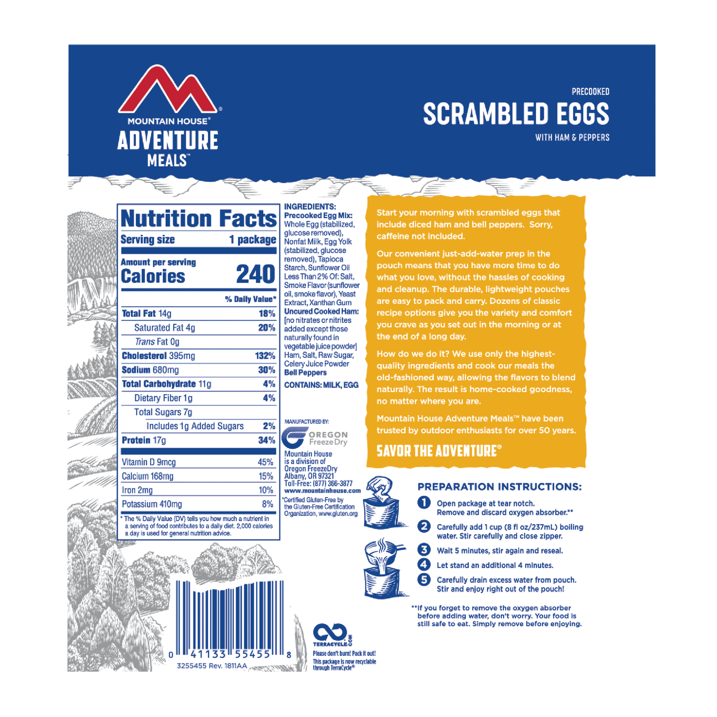 Buy Mountain house Scrambled Eggs with Ham & Peppers - Pouch (6/case)
