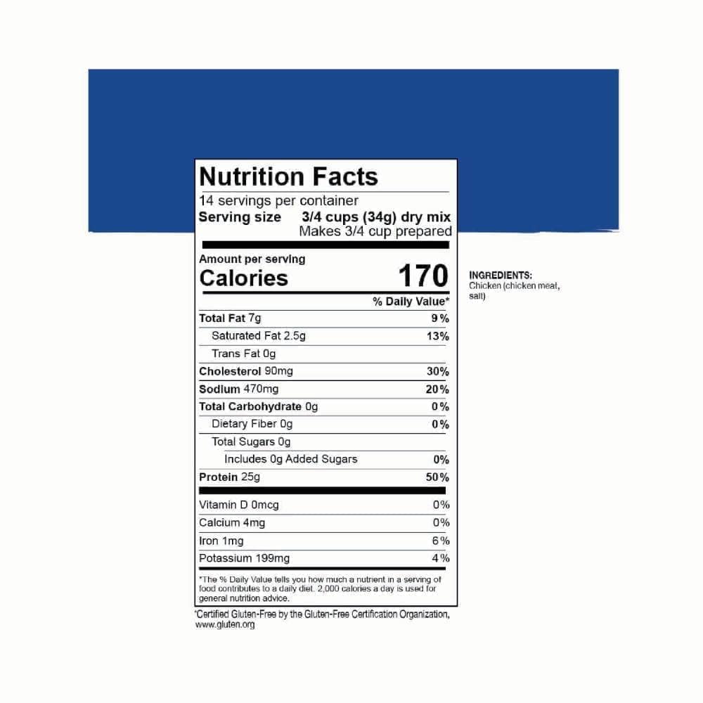 Mountain House Diced Chicken #10 Can Freeze Dried Food Nutritional facts