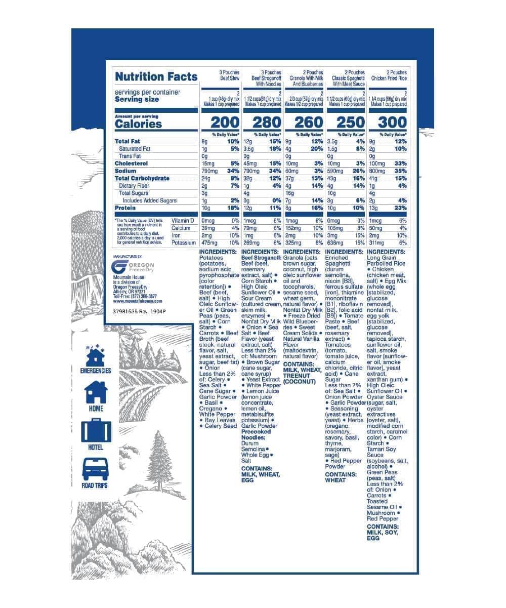 Mountain House Classic Assortment Bucket - Clean Label Offer