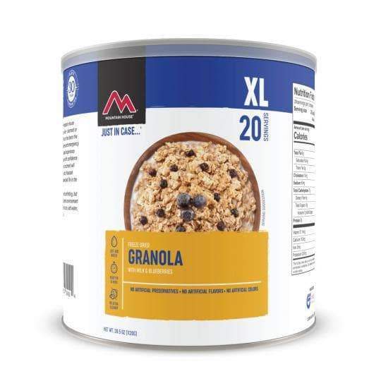 Mountain House Granola w/ Milk & Blueberries #10 Can Freeze Dried Food - 6 Cans Per Case Clean Label