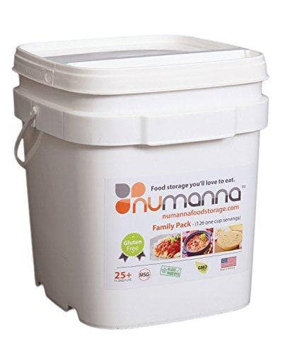 NuManna INT-NMFPGF 126 Meals, Emergency Survival Food Storage Kit, Separate Rations, in a Bucket, 25 Plus Year Shelf Life, GMO-Free & Gluten Free