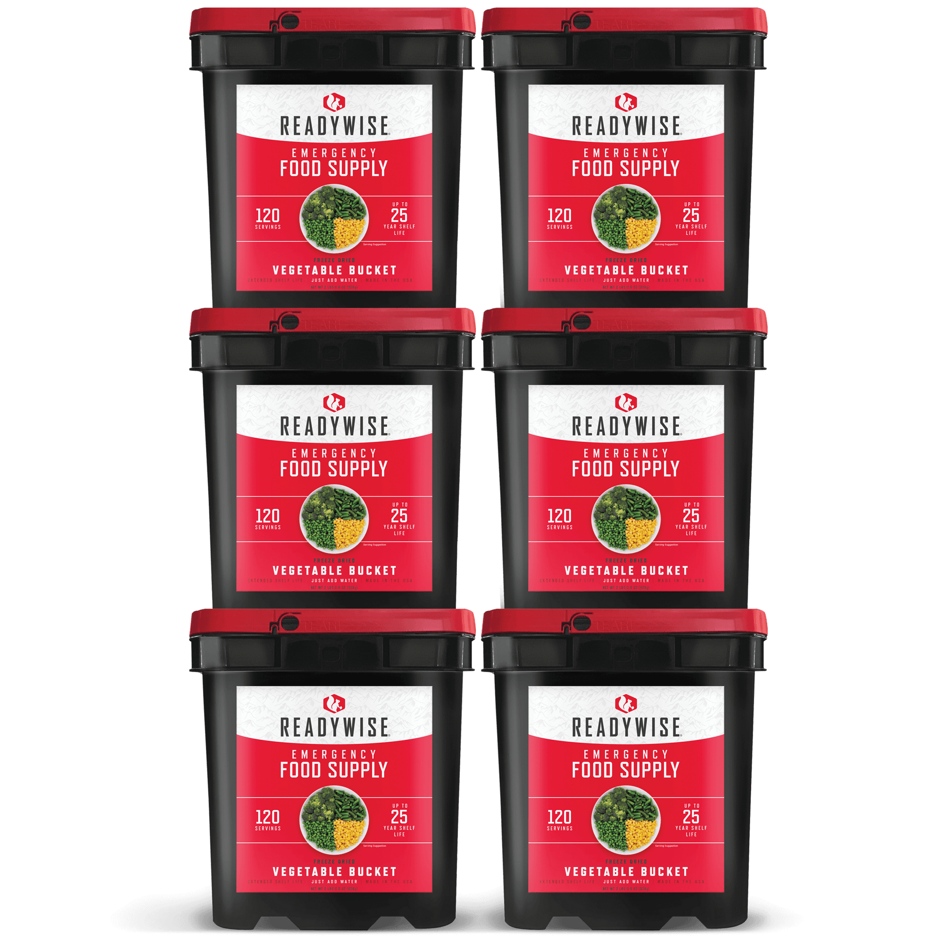 ReadyWise 720 Serving Freeze Dried Vegetables (6 Buckets)