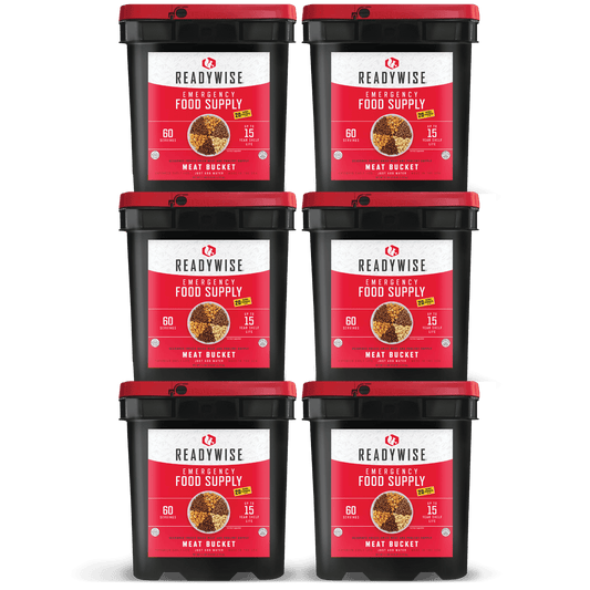 360 Serving Meat Package with 6 Freeze Dried Meat Bucket - Readywise