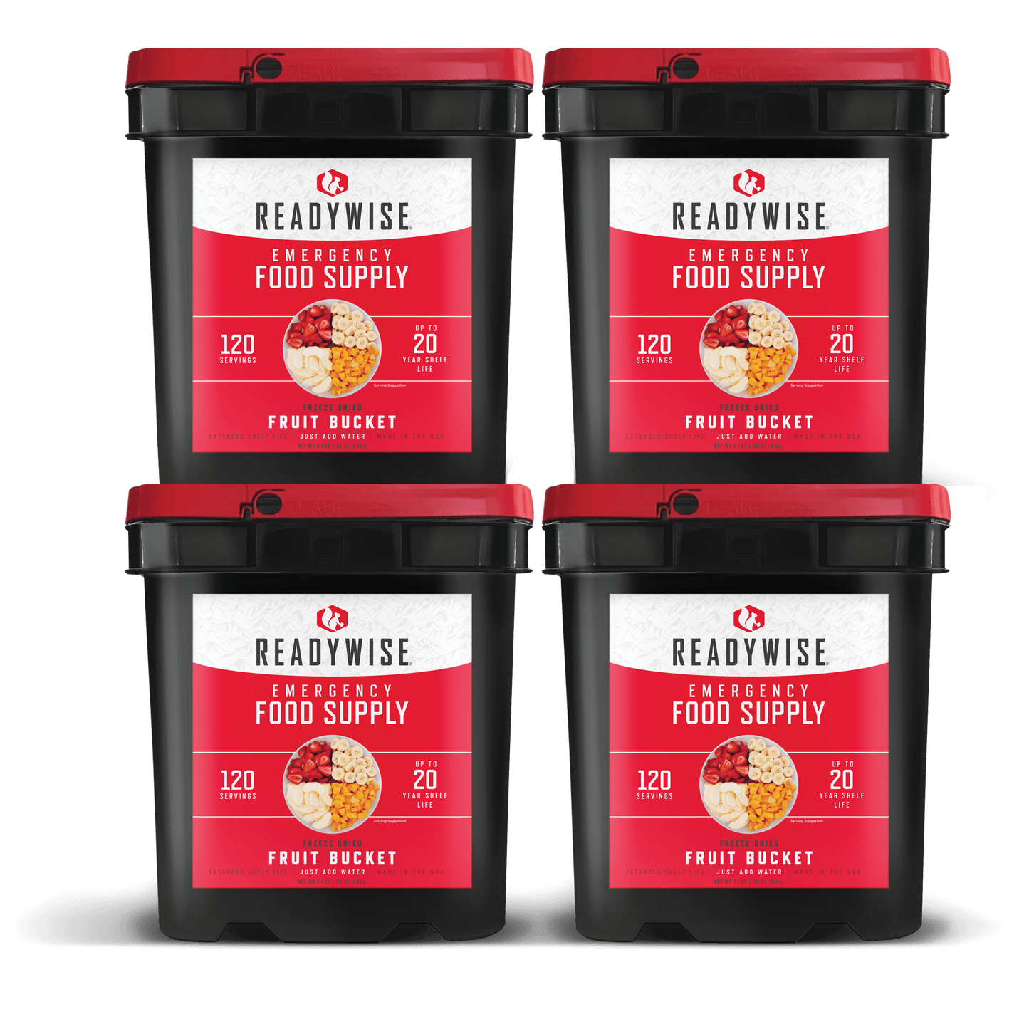 480 Serving Freeze Dried Fruit Bucket - Readywise(4, 120 serving buckets)