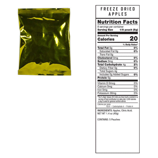 Nutritional Info ReadyWise 240 Serving Freeze Dried Fruit Bucket