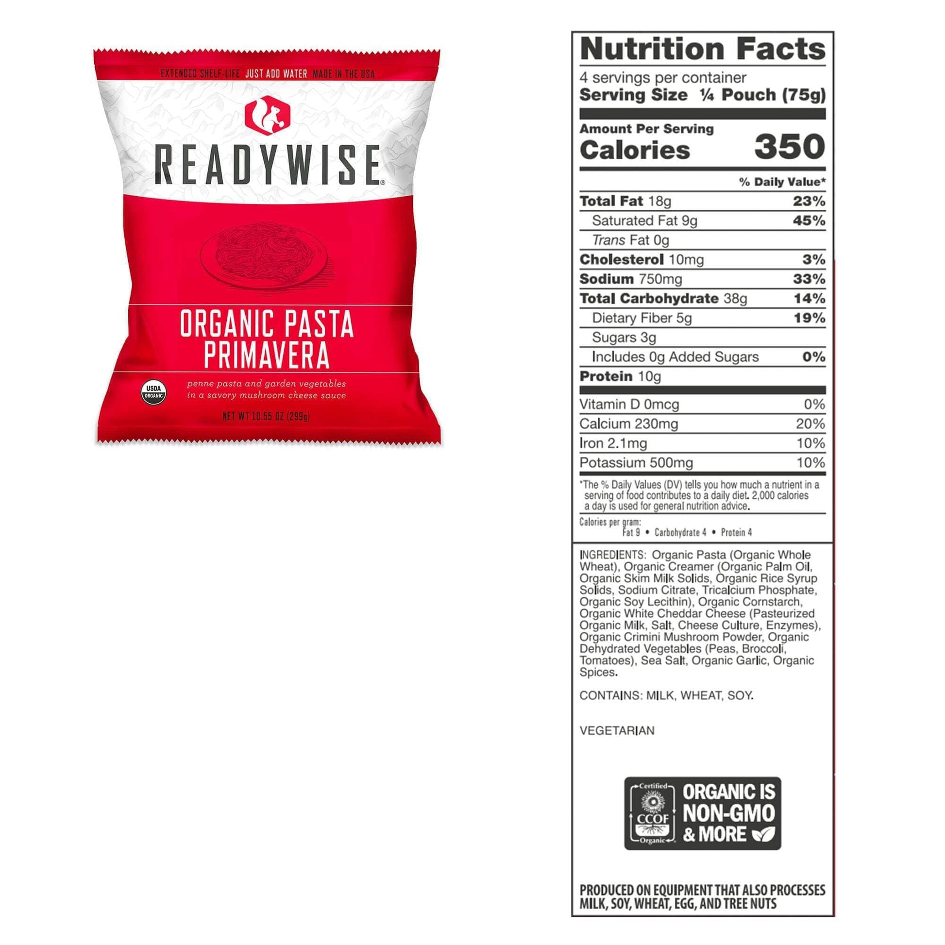 READYWISE - Organic Bucket, 90 Servings, Emergency, MRE Meal, Food Supply, Premade, Freeze Dried Survival Food for Hiking, Adventure and Camping Essentials, Individually Packaged, 25 Year Shelf Life