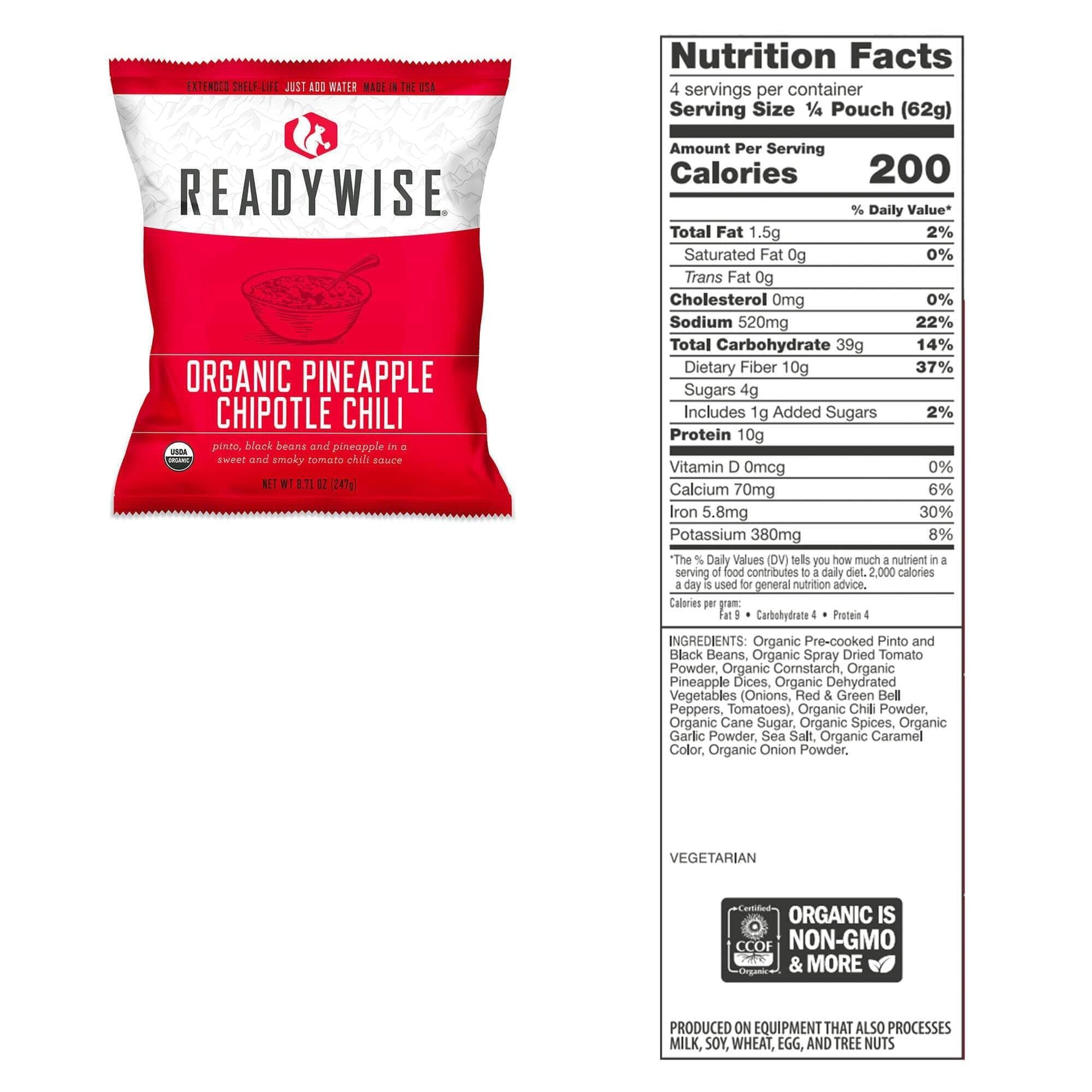 READYWISE - Organic Bucket, 90 Servings, Emergency, MRE Meal, Food Supply, Premade, Freeze Dried Survival Food for Hiking, Adventure and Camping Essentials, Individually Packaged, 25 Year Shelf Life