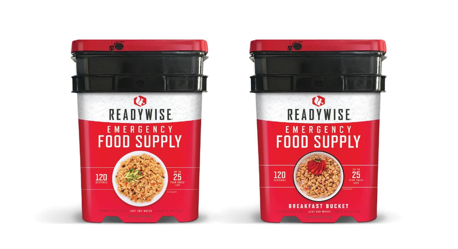 ReadyWise 240 Serving Package - 40 lbs - Includes: 1 - 120 Serving Entrée Bucket and 1 - 120 Serving Breakfast Bucket