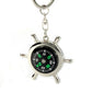 Safecastle New Creatively DesignPortable Alloy Silver Nautical Compass Helm Keychain KeyRing Chain Gift Hiking Navigation accessories