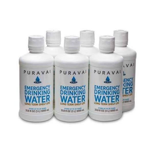 Puravai Emergency Water Storage (Pack of 6)  **CERTIFIED 100% BACTERIA FREE**/20 year shelf life