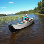 Sea Eagle TC16 Inflatable Travel Canoe 3 Person with Traditional Style Wood/Web Canoe Seats in Our Electric Pump Package thumbnail 5