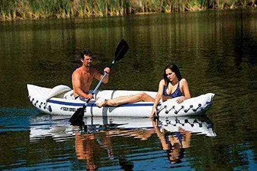 SEA EAGLE 330 Professional 2 Person Inflatable Kayak Canoe w/ Paddles (2 Pack)