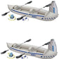 Sea Eagle 370 Deluxe 2 Person Inflatable Portable Sport Kayak & Paddles (2 Pack)