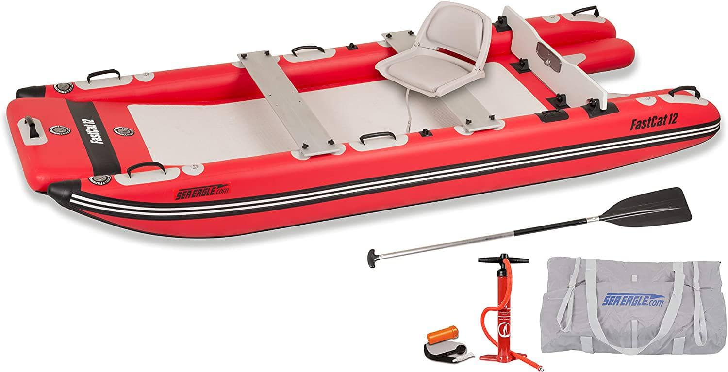Sea Eagle FastCat12 Inflatable Catamaran Boat Deluxe Package