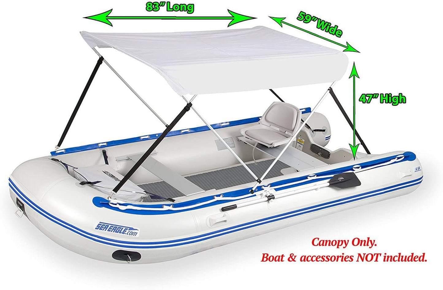 Sea Eagle Wide Bimini Top for Inflatable Boats (Mounting Hardware Included)