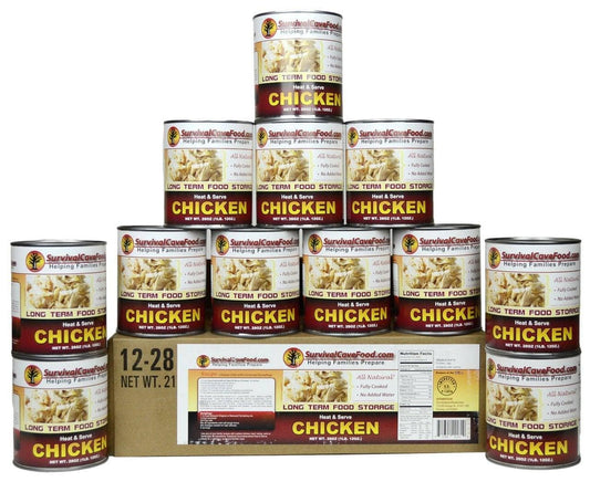 Survival Cave Food SCFCK Canned Chicken- 12 cans - 1 case