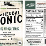 Yoder Naturals Herbal Tonic Herb Infused Apple Cider Vinegar Supplement 25 fl oz, 3 Bottle Deal 3 x 25 fl oz
