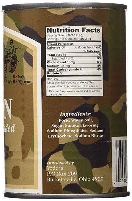 Yoder's Fully cooked Canned Bacon, Half Case (6 Cans)